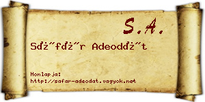 Sáfár Adeodát névjegykártya